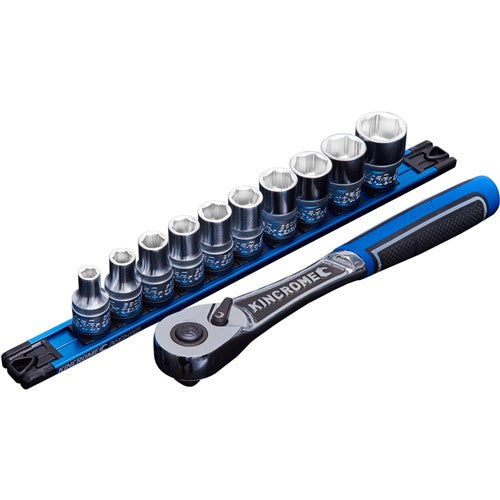 Lokon Socket Set 1/2" Drive Rail 11 Piece Met