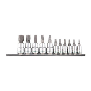 TORX Socket Set on Rail 11 Piece 1/4