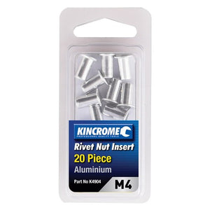Aluminium Nutsert M4 20 Pack