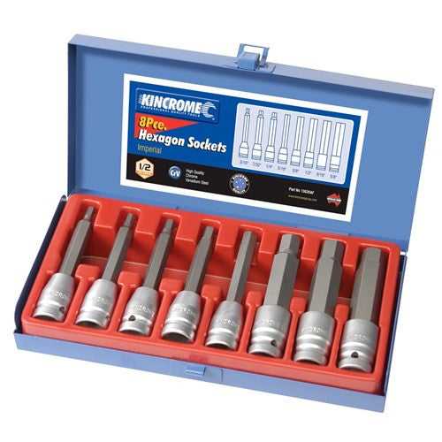 HEX BIT SOCKET SET 8 PIECE 1/2" DRIVE