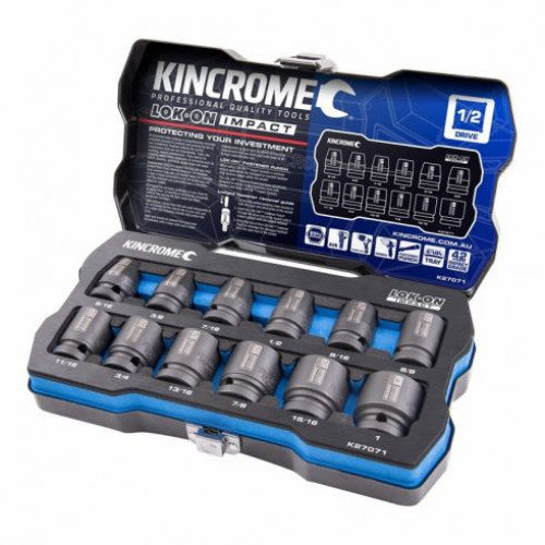 LOK-ON Impact Socket Set 12 Piece 1/2" Drive