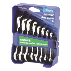 8 Piece Metric Reversible Combination Stubby Gear Spanner Set