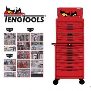 1001 Piece 19 Drawer Mega Master Tool Kit Metric/AF - Red