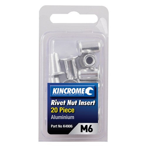 Aluminium Nutsert M6 20 Pack