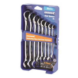 8 Pce Metric Ratcheting Open End Gear Spanner Set