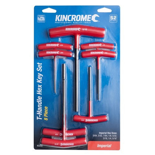 T Handle Hex Key Set Imperial 8 Piece