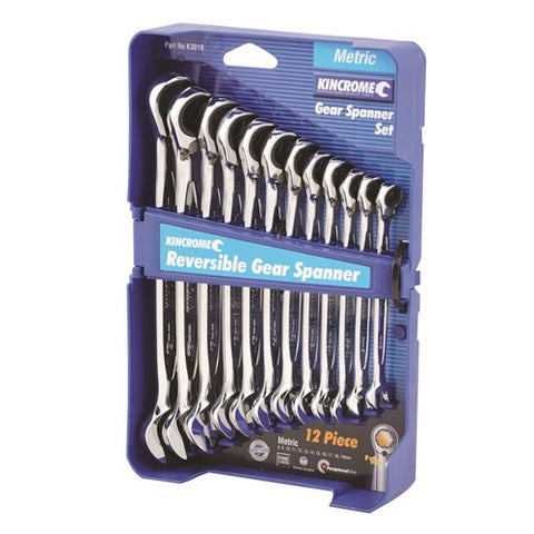12 Piece Metric Reversible Combination Gear Spanner Set