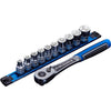 Lokon Socket Set 1/2" Drive Rail 11 Piece Met