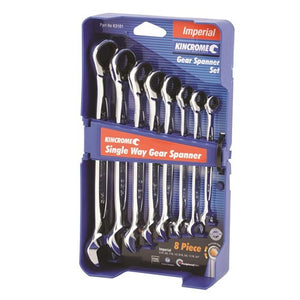 8 Piece Imperial Single Way Combination Gear Spanner Set