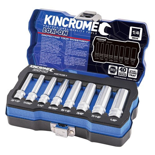 Lokon Socket Set 1/4" Deep 8 Piece Imperial