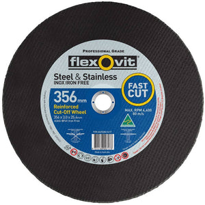 Flexovit A36S Metal Chop Saw Cut-Off Wheels 356x3.0x25.4