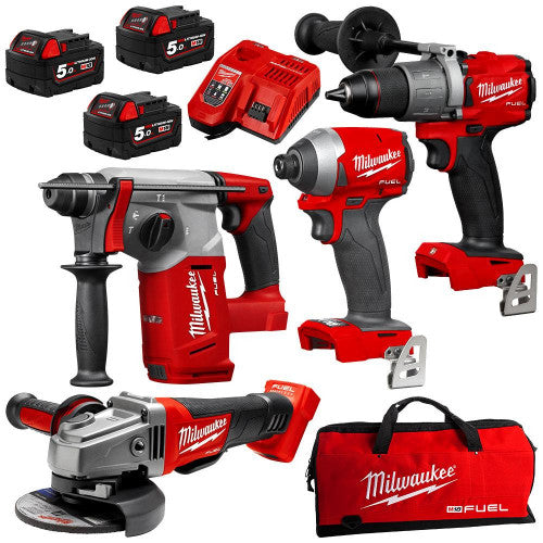 M18 Combo 4 Tools FUEL/Brushless Hammer Drill/Driver-Impact Driver-Angle Grinder-Rotary Hammer