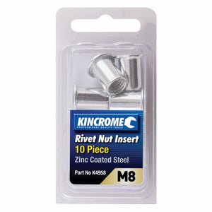 Zinc Coated Steel Nutsert M8 10 Pack