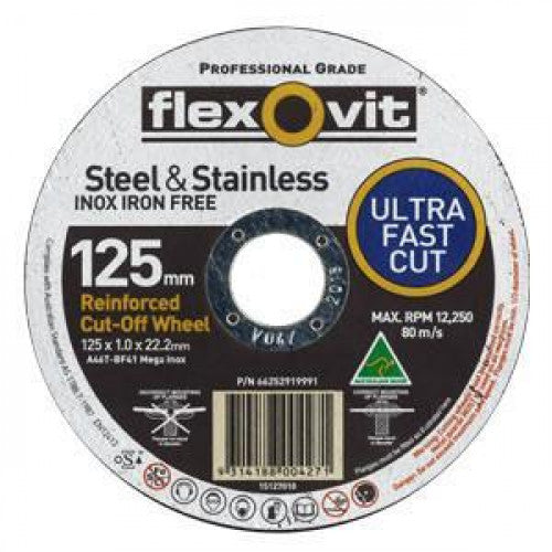 Flexovit - Ultra Thin Cut Off Disc - 125mm X 1 X 22 - 15127010