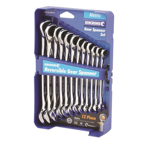 12 Piece Metric Reversible Combination Gear Spanner Set