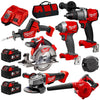 M18 Combo Kit 6 Tools FUEL/Brushless Hammer Drill/Driver-Impact Driver-Angle Grinder-Hackzall-Circular Saw-Blower