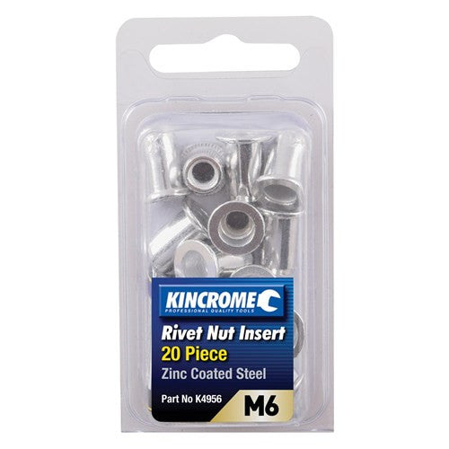 Zinc Coated Steel Nutsert M6 20 Pack
