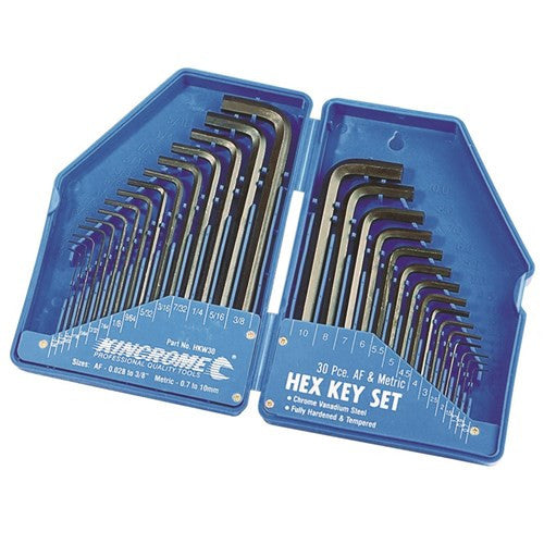Hex Key Wrench Set 30 Piece Imperial & Metric