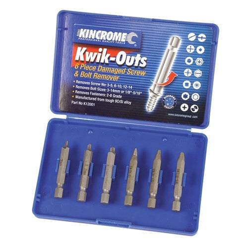 Kwik-Outs Damaged Screw & Bolt Remover 6 Piece