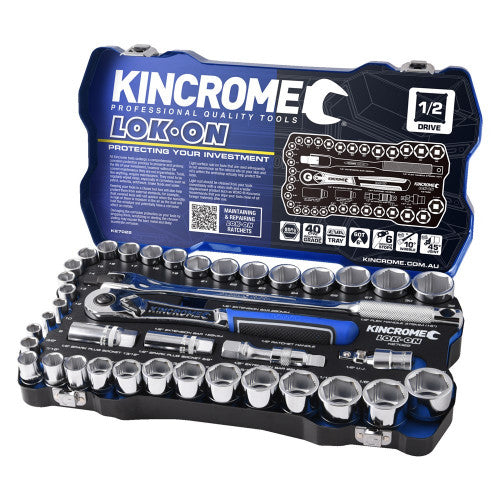 LOK-ON Socket Set 41 Piece 1/2" Drive - Metric & Imperial
