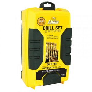 25 Piece - Metric Alpha Gold Series Tuffbox Drill Set