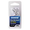 Aluminium Nutsert M3 20 Pack